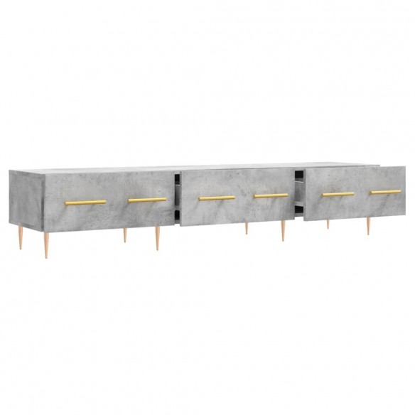 Meuble TV gris béton 150x36x30 cm bois d'ingénierie