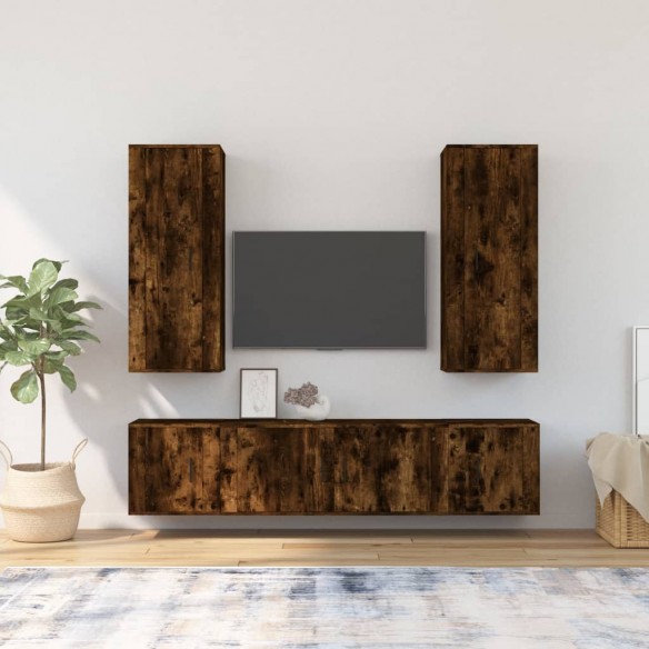 Ensemble de meubles TV 5 pcs Chêne fumé Bois d'ingénierie