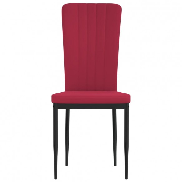 Chaises à manger lot de 4 Rouge bordeaux Velours