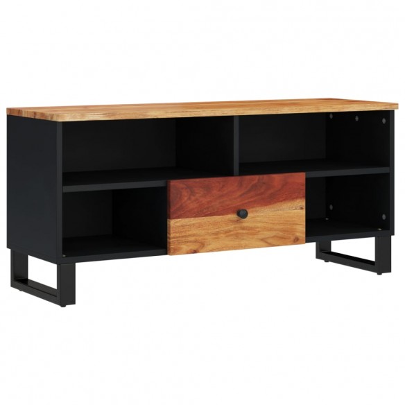 Meuble TV 100x33x46 cm bois d'acacia solide et d'ingénierie