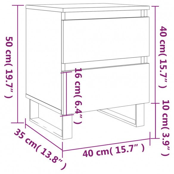 Table de chevet Blanc brillant 40x35x50 cm Bois d’ingénierie