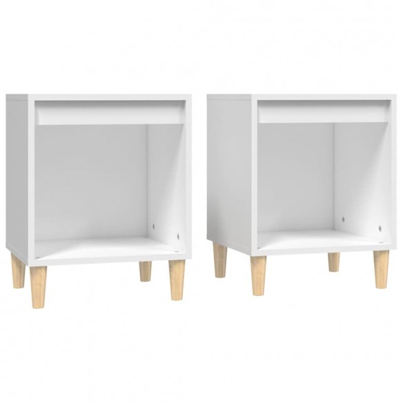 Tables de chevet 2 pcs Blanc 40x35x50 cm