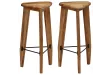 Tabourets de bar lot de 2 bois d'acacia massif