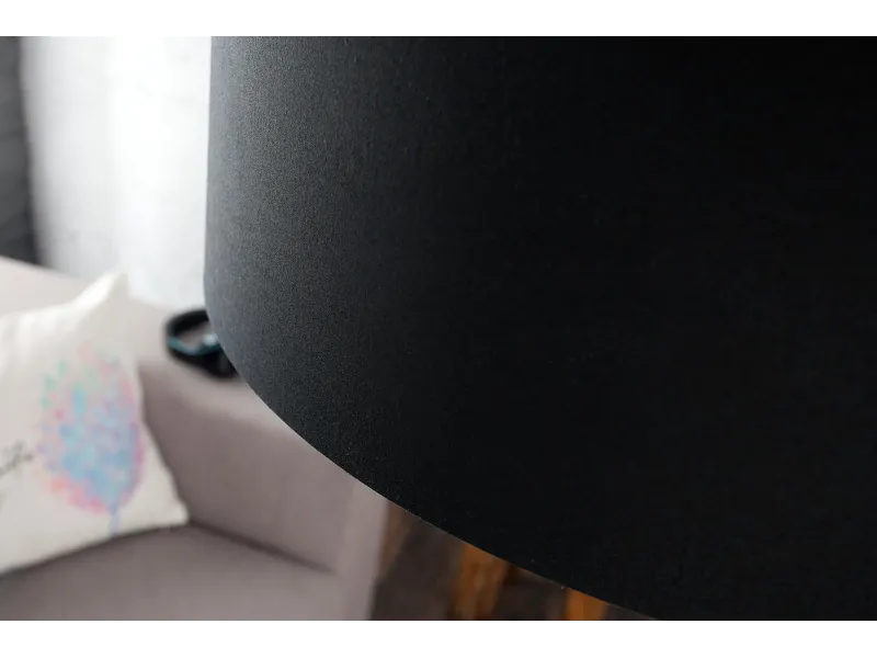 Lampadaire extensible design arqué en lin noir