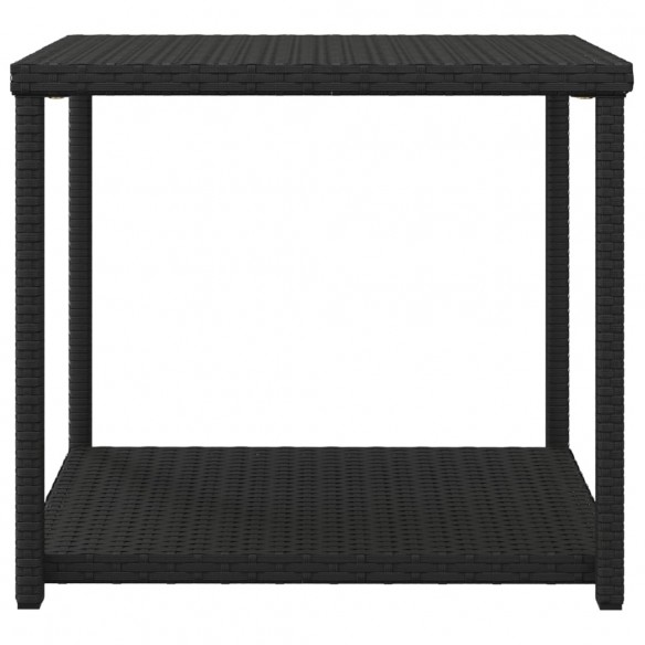 Table d'appoint noir 55x45x49 cm résine tressée