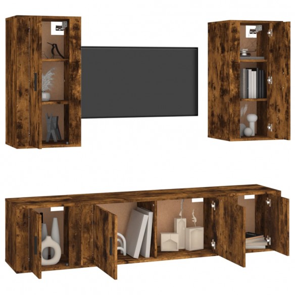 Ensemble de meubles TV 5 pcs Chêne fumé Bois d'ingénierie