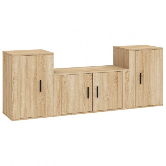 Ensemble de meubles TV 3 pcs Chêne sonoma Bois d'ingénierie