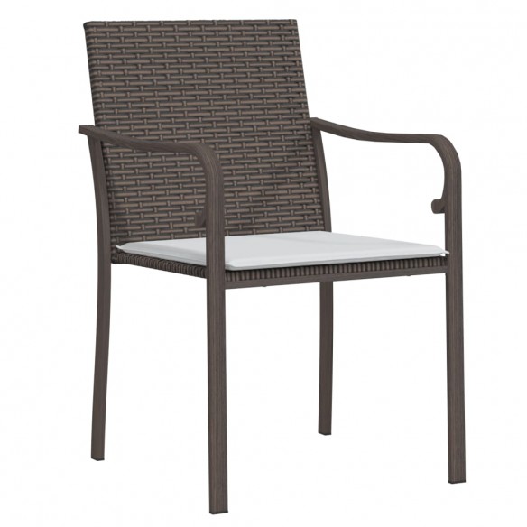 Chaises de jardin et coussins lot de 6 marron 56x59x84 cm rotin