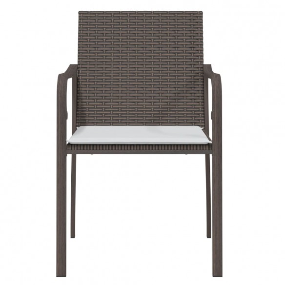 Chaises de jardin et coussins lot de 6 marron 56x59x84 cm rotin