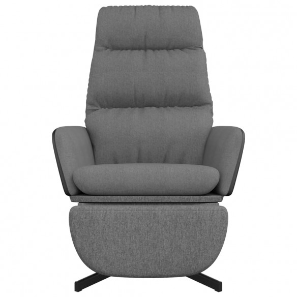 Chaise de relaxation avec repose-pied Gris clair Tissu