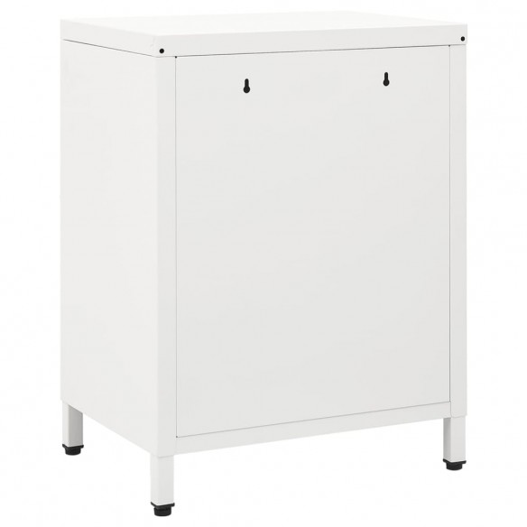 Tables de chevet 2 pcs Blanc 40x30x54,5 cm Acier et verre