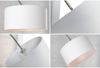 Lampadaire extensible design arc en lin blanc