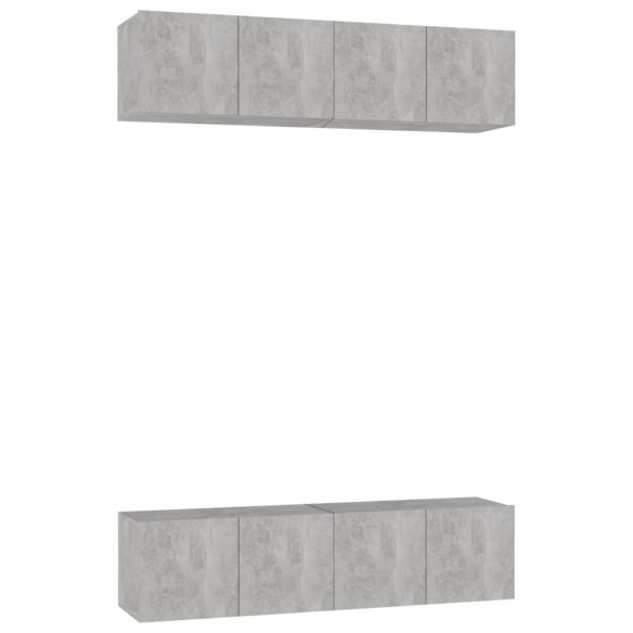 Meubles TV 4 pcs Gris béton 60x30x30 cm Aggloméré