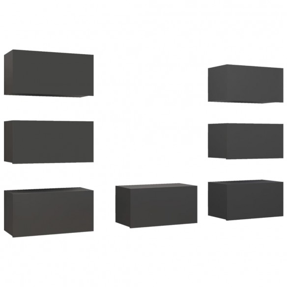 Meubles TV 7 pcs Gris 30,5x30x60 cm Aggloméré