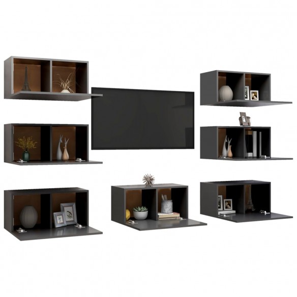 Meubles TV 7 pcs Gris 30,5x30x60 cm Aggloméré