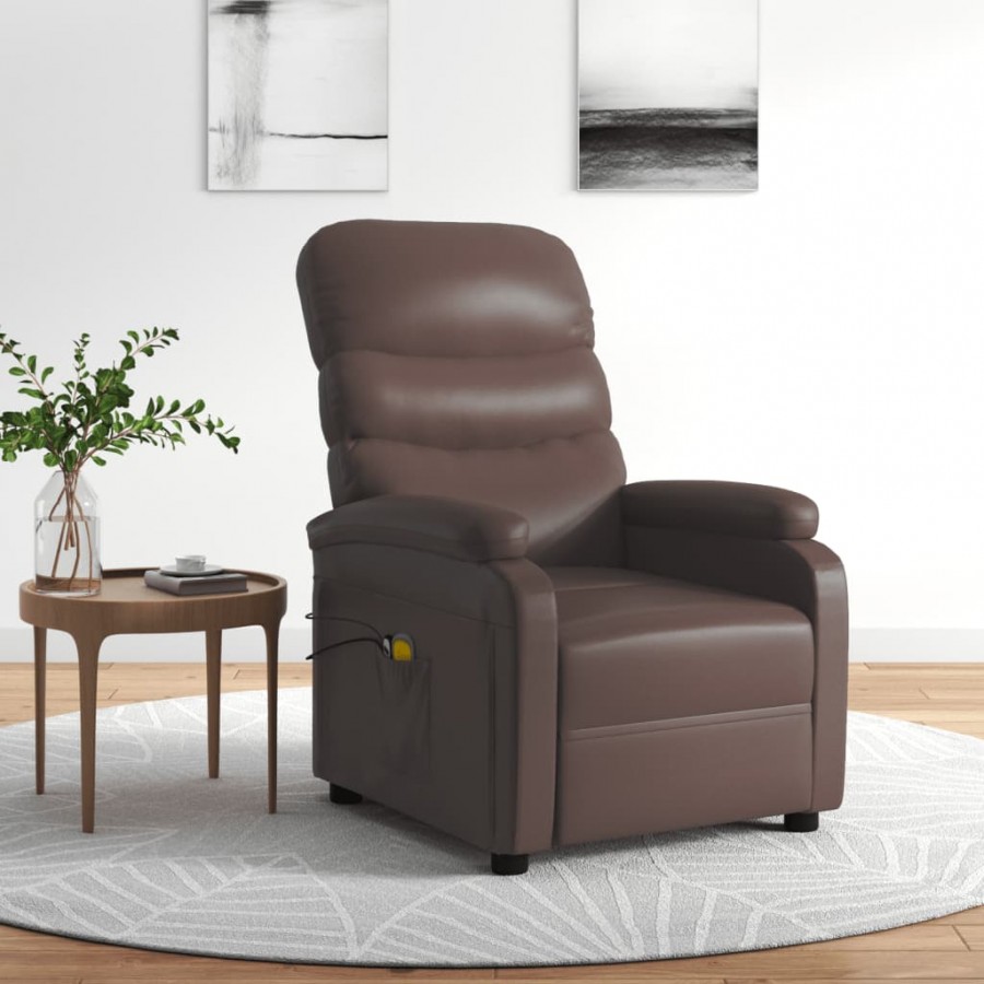 Fauteuil de massage électrique Marron Similicuir