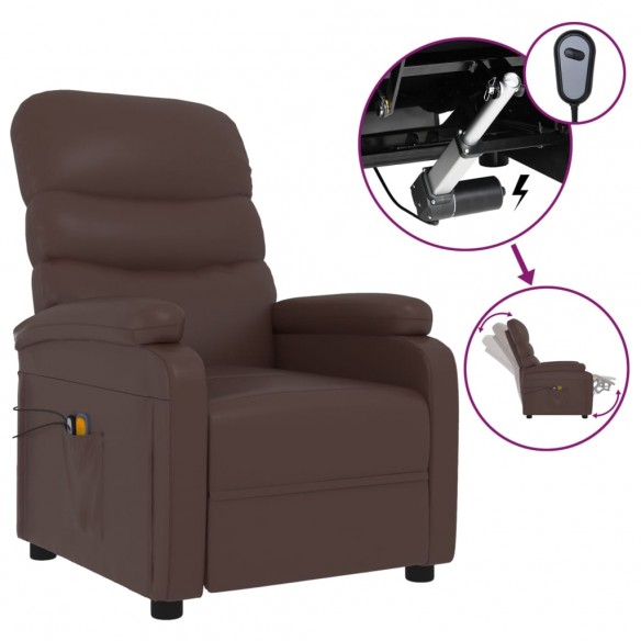 Fauteuil de massage électrique Marron Similicuir