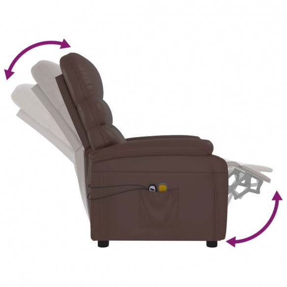 Fauteuil de massage électrique Marron Similicuir