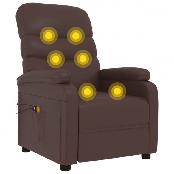 Fauteuil de massage électrique Marron Similicuir