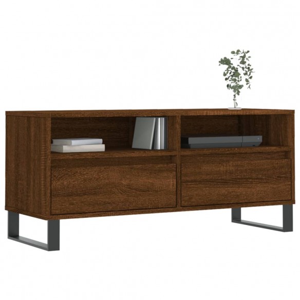 Meuble TV chêne marron 100x34,5x44,5 cm bois d'ingénierie