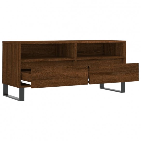 Meuble TV chêne marron 100x34,5x44,5 cm bois d'ingénierie