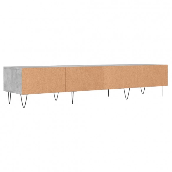 Meuble TV gris béton 150x36x30 cm bois d'ingénierie