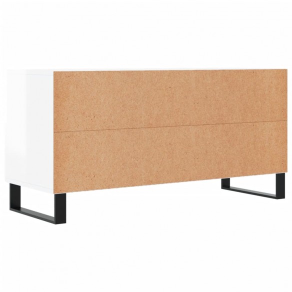 Meuble TV Blanc brillant 102x36x50 cm Bois d'ingénierie