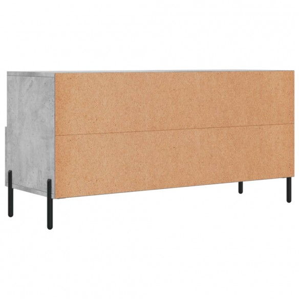 Meuble TV gris béton 102x36x50 cm bois d'ingénierie