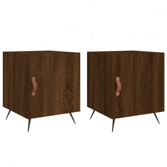 Tables de chevet 2pcs chêne marron 40x40x50cm bois d'ingénierie