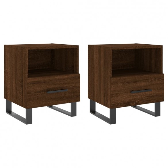 Tables de chevet 2 pcs chêne marron 40x35x47,5 cm