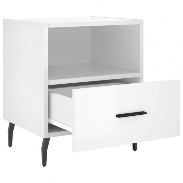 Tables de chevet 2 pcs blanc brillant 40x35x47,5 cm