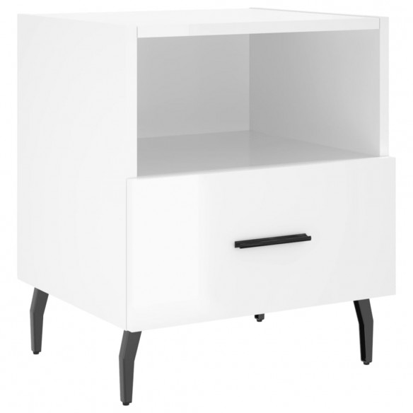 Tables de chevet 2 pcs blanc brillant 40x35x47,5 cm