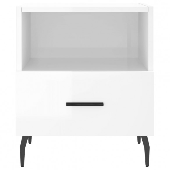 Tables de chevet 2 pcs blanc brillant 40x35x47,5 cm