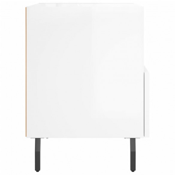 Tables de chevet 2 pcs blanc brillant 40x35x47,5 cm