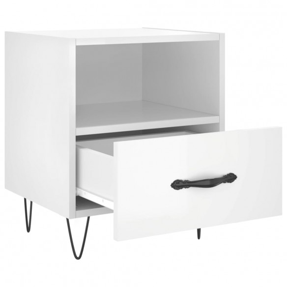 Tables de chevet 2 pcs blanc brillant 40x35x47,5 cm