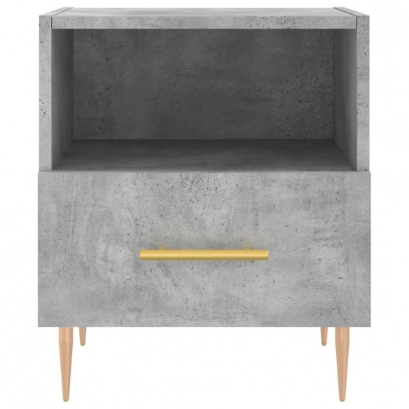 Table de chevet gris béton 40x35x47,5 cm bois d’ingénierie