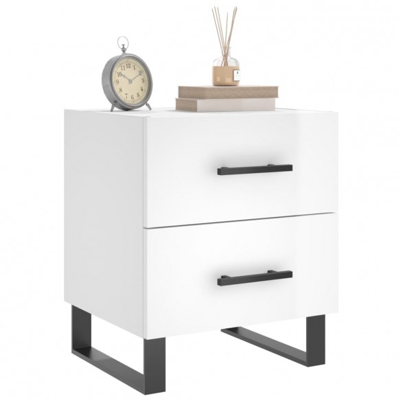 Tables de chevet 2 pcs blanc brillant 40x35x47,5 cm