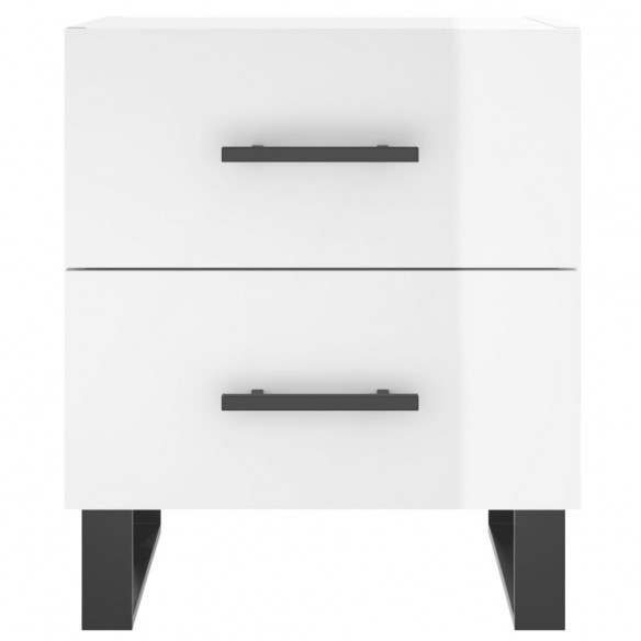 Tables de chevet 2 pcs blanc brillant 40x35x47,5 cm