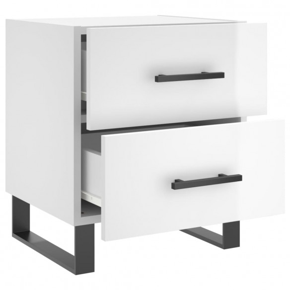 Tables de chevet 2 pcs blanc brillant 40x35x47,5 cm