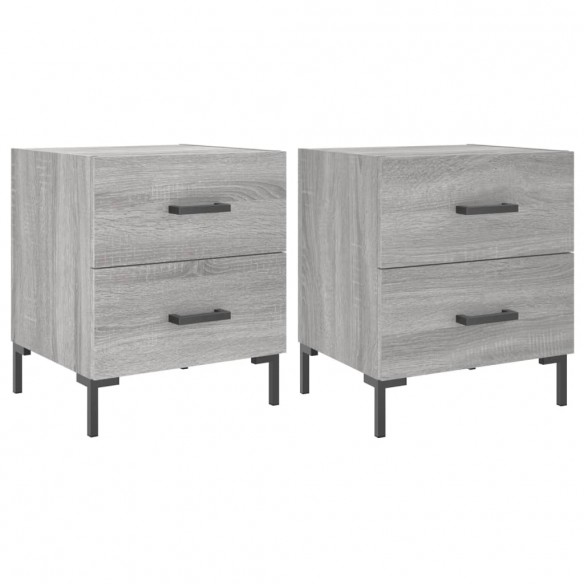 Tables de chevet 2 pcs sonoma gris 40x35x47,5 cm