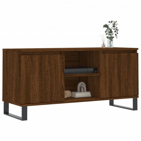 Meuble TV chêne marron 104x35x50 cm bois d'ingénierie