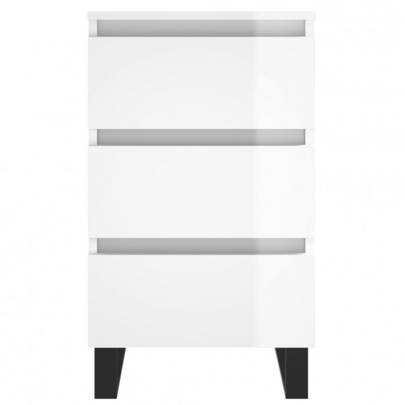 Tables de chevet 2 pcs blanc brillant 40x35x69 cm