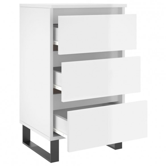 Tables de chevet 2 pcs blanc brillant 40x35x69 cm