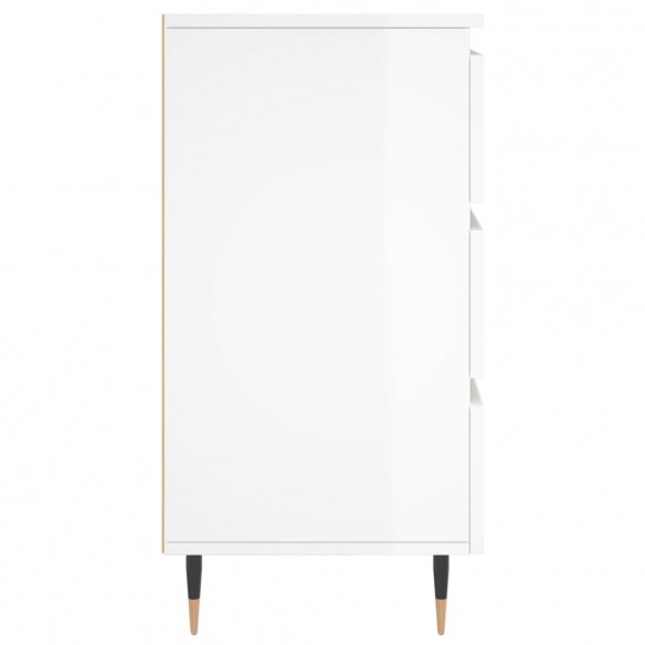 Tables de chevet 2 pcs blanc brillant 40x35x69 cm