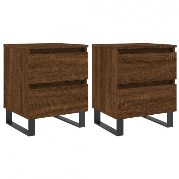 Tables de chevet 2 pcs chêne marron 40x35x50 cm bois ingénierie