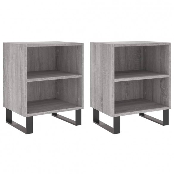 Tables de chevet 2 pcs sonoma gris 40x30x50cm bois d'ingénierie