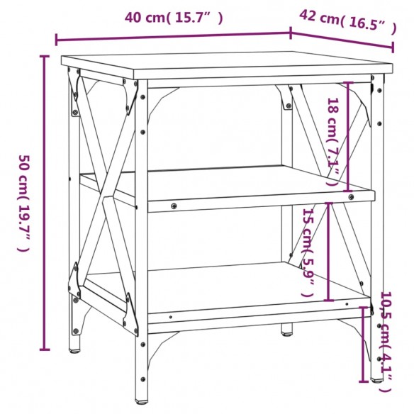 Tables d'appoint 2 pcs Sonoma gris 40x42x50 cm Bois ingénierie