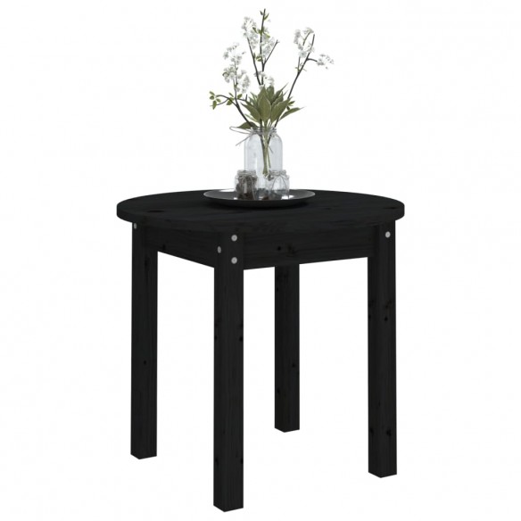 Table basse Noir Ø 45x40 cm Bois massif de pin