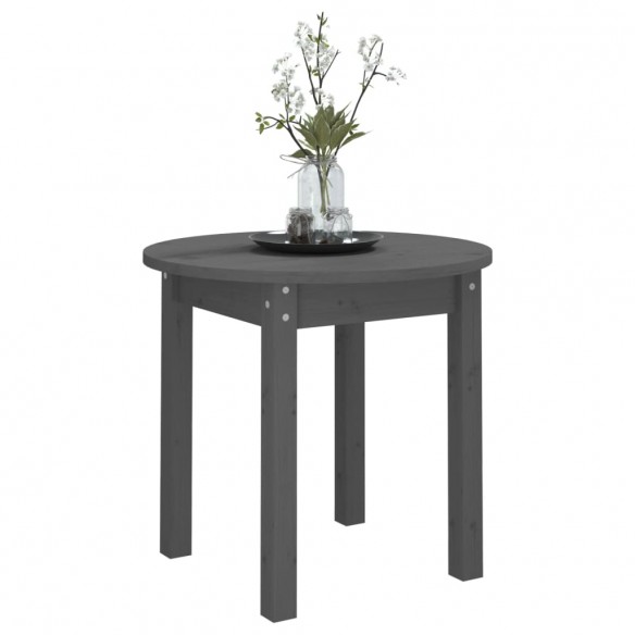 Table basse Gris Ø 45x40 cm Bois massif de pin