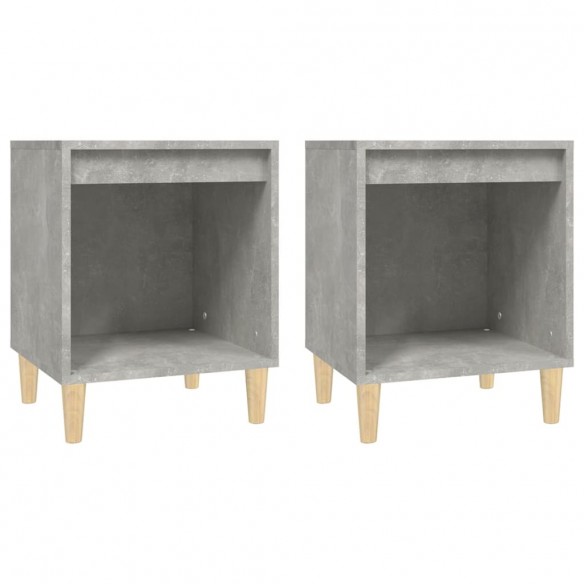 Tables de chevet 2 pcs Gris béton 40x35x50 cm